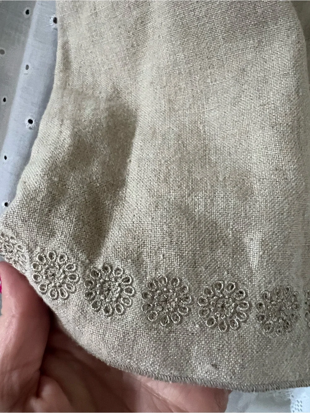 Dana Buchman Taupe Linen-Blend Scoop Neck Tank